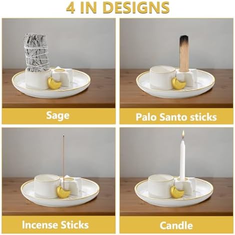 4 in 1 Incense Holder for Sage Palo Santo and Candles