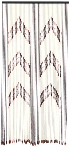 Bamboo Beaded Curtain Door Divider 75x35 Brown 52 Strands