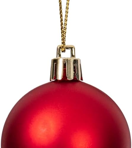 Vickerman Red Ornament Ball Set Shiny and Matte 50 Piece Variety