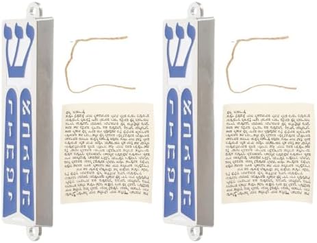 LUOZZY Metal Mezuzah Door Decor with Scroll