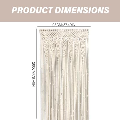 Boho Curtains 37x79 Inch Cotton Woven Macrame Decorative Room Divider
