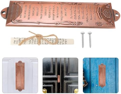 LUOZZY Metal Mezuzah Case with Brass Finish and Holy Scroll