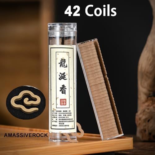 AmaSiverRock Dragons Blood Coils Incense 42PCS Spiral Holder