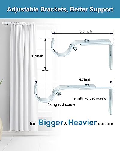 HOSKO Curtain Rod Kit 1 Inch 30-44 Inches Window