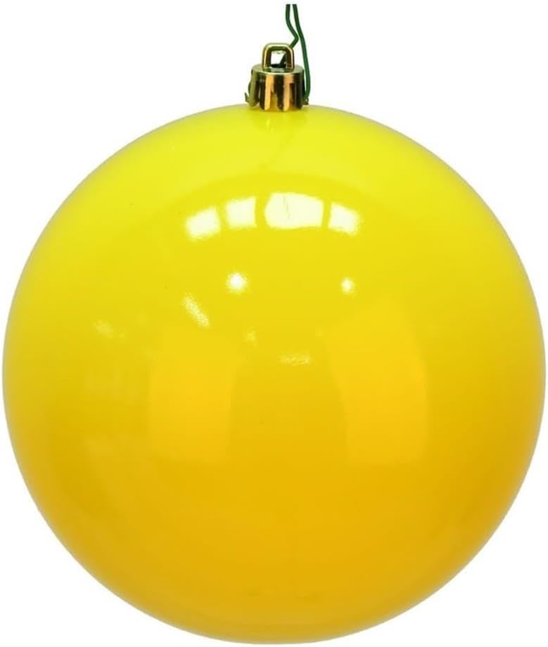 Vickerman 275 Inch Shiny Yellow Plastic Ball Ornaments Set of 12