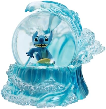 Enesco Disney Showcase Lilo and Stitch Surfing Water Globe 6 Inch Blue