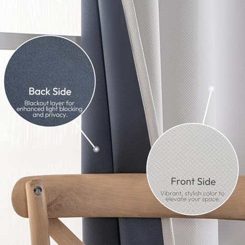 NANPIPER Blackout Curtains 2 Panels Set W38 x L45 Inches