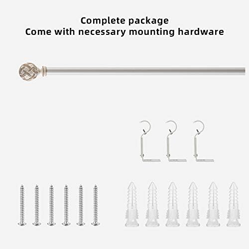 Adjustable Single Curtain Rod 1 Inch Diameter Weathered White