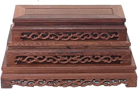 GOLDYWENDY Rectangular Wooden Base Vase Sculpture Display Stand