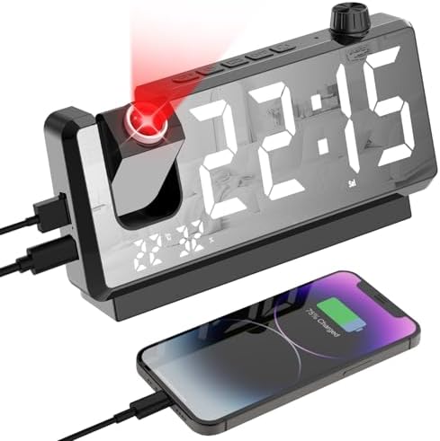 GuDoQi Projection Alarm Clock with 7 LED Display