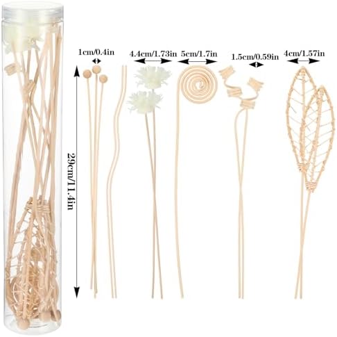 Heclia Reed Diffuser Sticks 12pcs Natural Rattan Fragrance Set