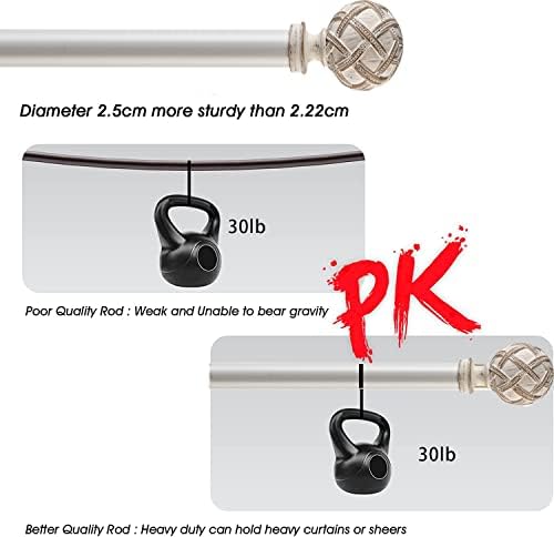 Adjustable Single Curtain Rod 1 Inch Diameter Weathered White