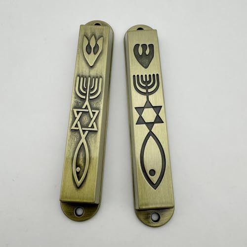 Modern Door Mezuzahs 2 Pcs Metal Decor