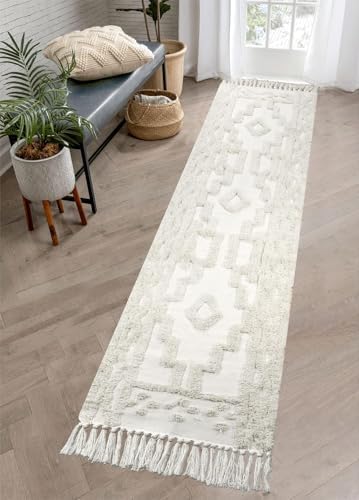 Uphome Beige Boho Runner Rug 2 x 8