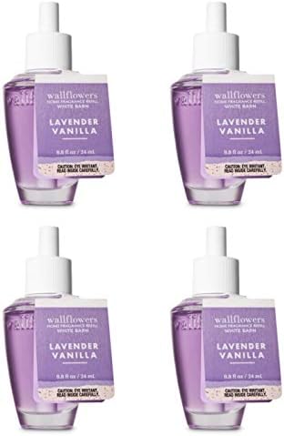 Bath and Body Works 4 Pack Lavender Vanilla Wallflowers Refill