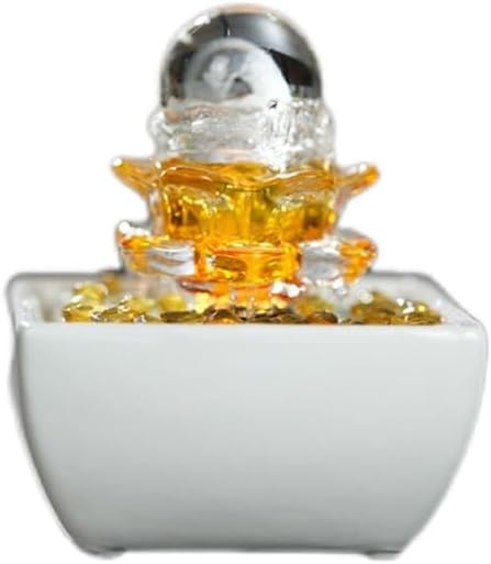 Elegant White Tabletop Fountain with Yuanbao Ornament