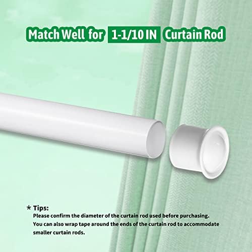 Yinpecly 8 Pcs Plastic Curtain Rod End Cap for 11 Inch Diameter