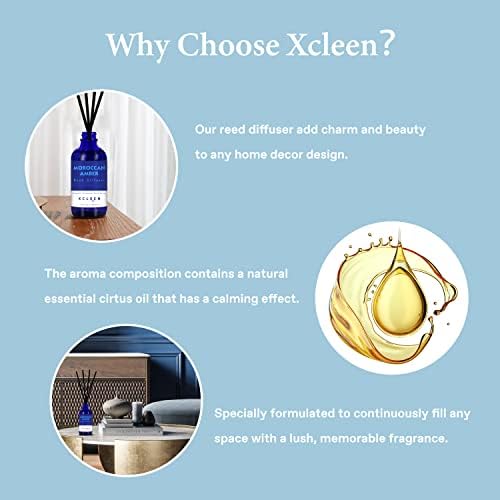Xcleen Reed Diffuser Set - Floral Vanilla Cinnamon Amber