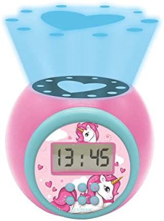 LEXiBOOK Unicorn Projector Alarm Clock with Night Light