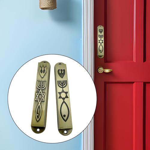 Modern Door Mezuzahs 2 Pcs Metal Decor