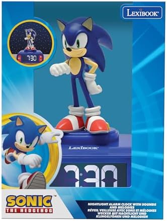 LEXiBOOK Hedgehog Sonic Night Light Alarm Clock