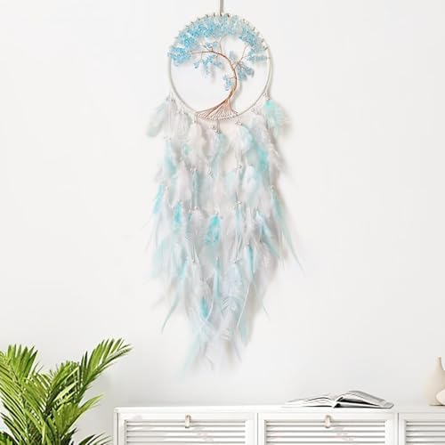 White and Cyan Dream Catcher Wall Decor