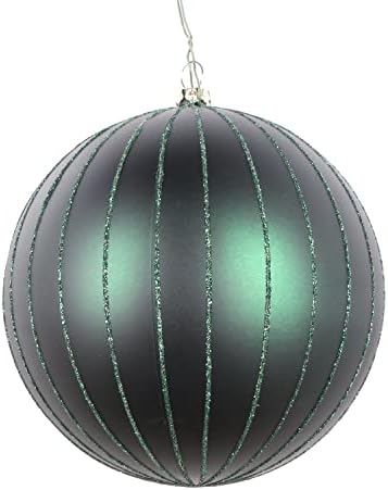 Vickerman 5 Inch Midnight Green Matte Glitter Ball Ornament Set