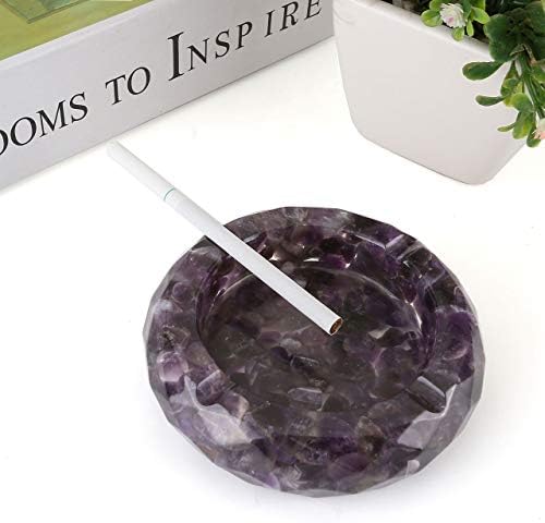 Yoption Amethyst Crystal Ashtray with Tumbled Stones