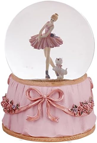 Pink Ballerina Snow Globe with Swan Lake Music