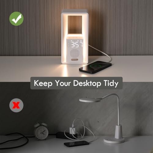WILIT Digital Alarm Clock with Sunrise Light and USB Charging