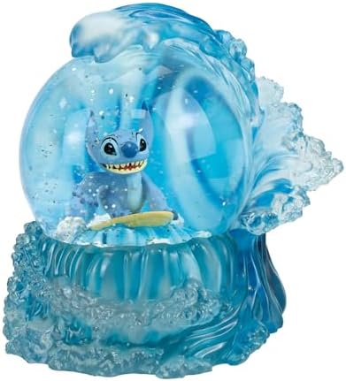 Enesco Disney Showcase Lilo and Stitch Surfing Water Globe 6 Inch Blue