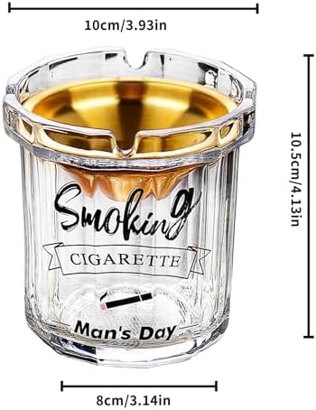 DAERTU Glass Ashtray with Lid for Cigarettes