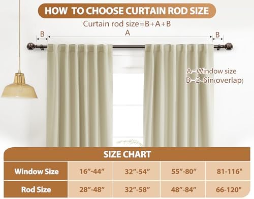 HOTOZON Curtain Rod 32-58 Inch Antique Bronze