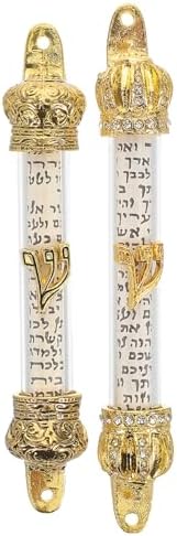 LUOZZY 2pcs Metal Mezuzah with Scroll Door Decor