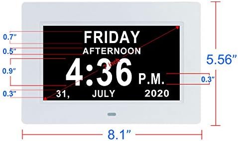 Aowasi 7 Inch Dementia Friendly Clock with 12 Alarms