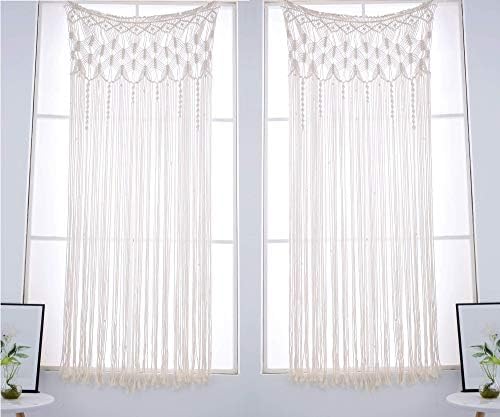 Hysunland Macrame Curtain 30x71 Woven Panel