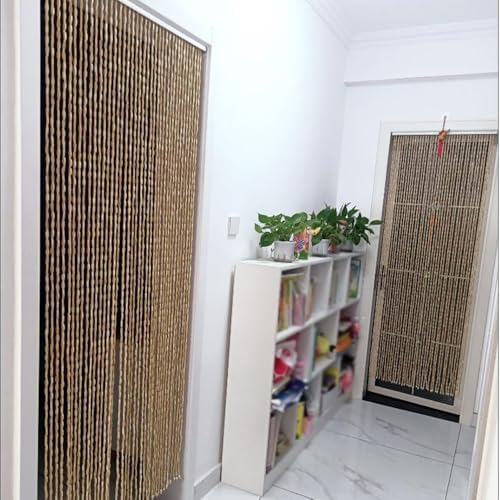 Bamboo Beaded Curtain for Doorway Divider - Brown