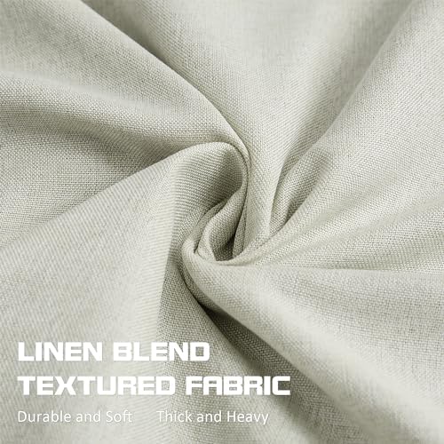 MAIHER 80 Inch Blackout Linen Curtains with Pinch Pleat and Back Tabs