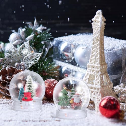 BESTOYARD 10Pcs 3-Inch Plastic Snow Globe DIY Set