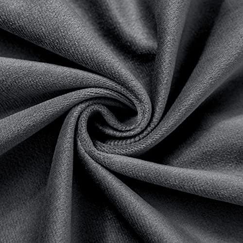 VANASEE Dark Grey Velvet Curtains 84 Inches Long