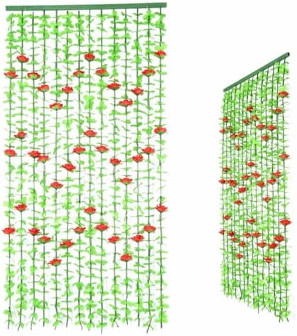Bamboo Beads Curtain Green Rose 35x71 Room Divider