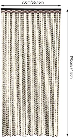 Natural Wood Bamboo Beaded Curtain Room Divider Decorative