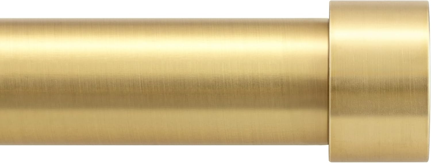 Zeerobee 1 Inch Brushed Gold Curtain Rod 32-120 Inch