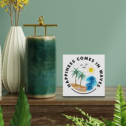 YIDOU Rustic Beach Wood Box Decor Sign