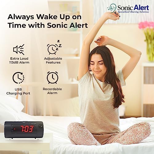 Sonic Blast Digital Alarm Clock - Loud Alarm for Heavy Sleepers
