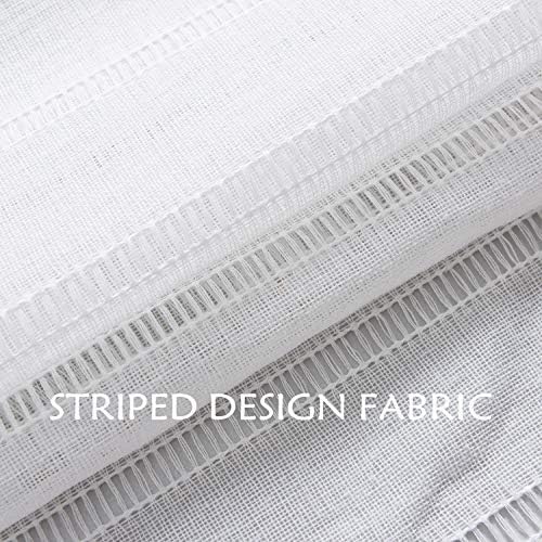Home Brilliant Striped Semi Sheer Door Panels for Privacy