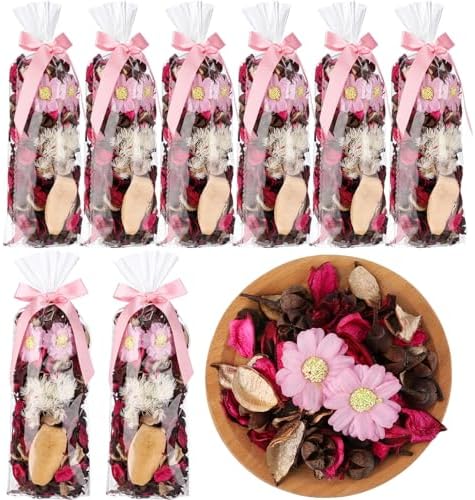 Nuanchu 8 Pack Rose Scented Potpourri Dried Flowers Home Decor