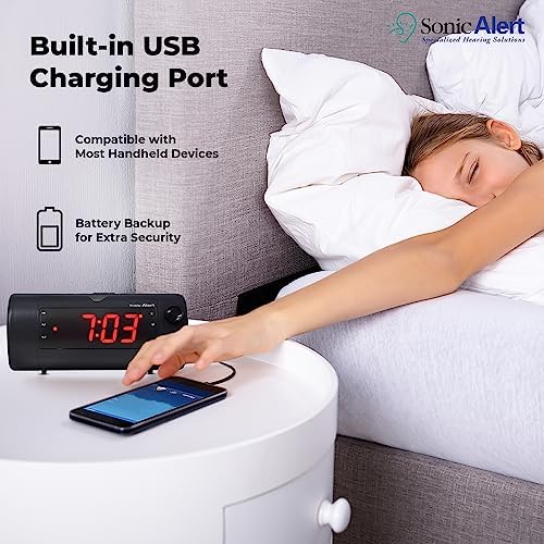 Sonic Blast Digital Alarm Clock - Loud Alarm for Heavy Sleepers
