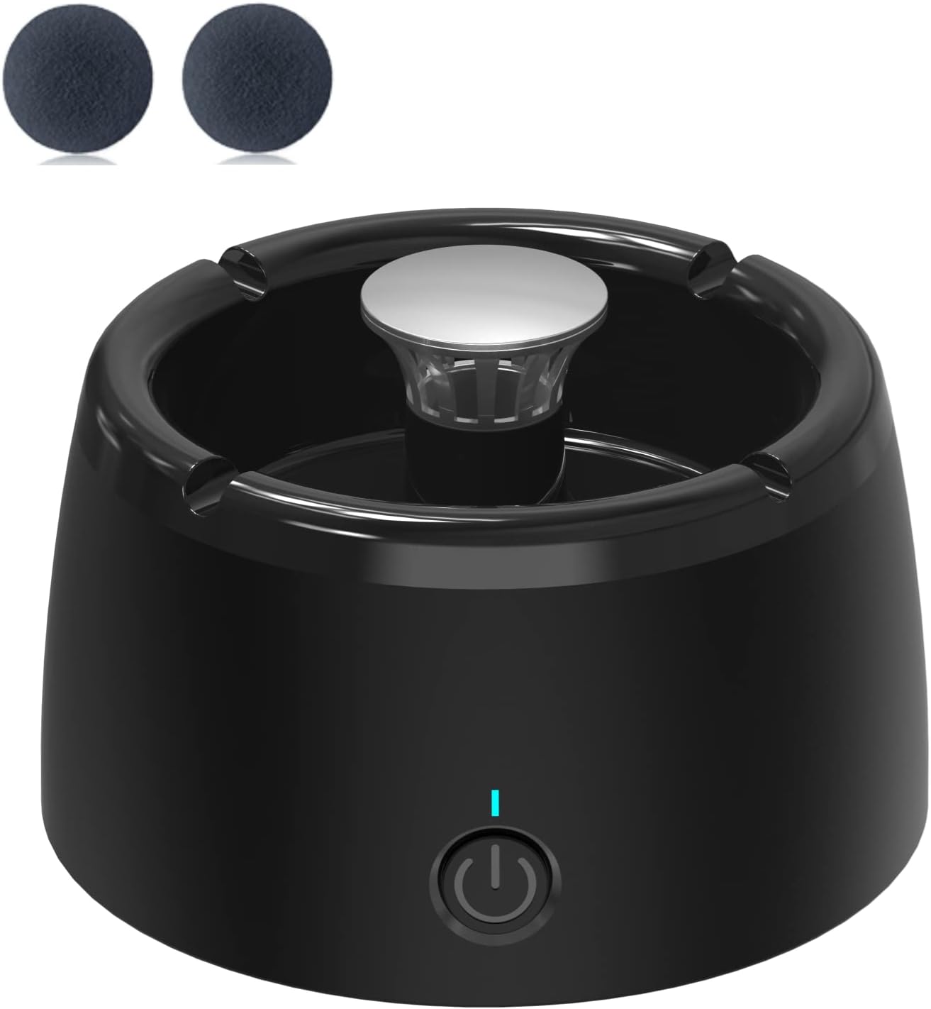 Smokeless Ashtray with Anionic Air Release Black