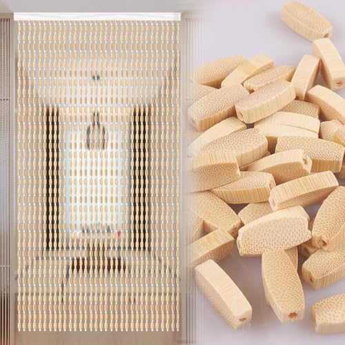 Bamboo Beaded Curtain for Doorway Divider - Brown